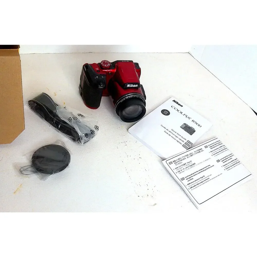 Nikon CoolPix B500 Red Camera Parts or Repair READ AS IS